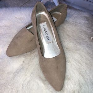 COPY - 7.5 Cara Leigh tan suede pumps. Brand new in box. Real leather uppers.